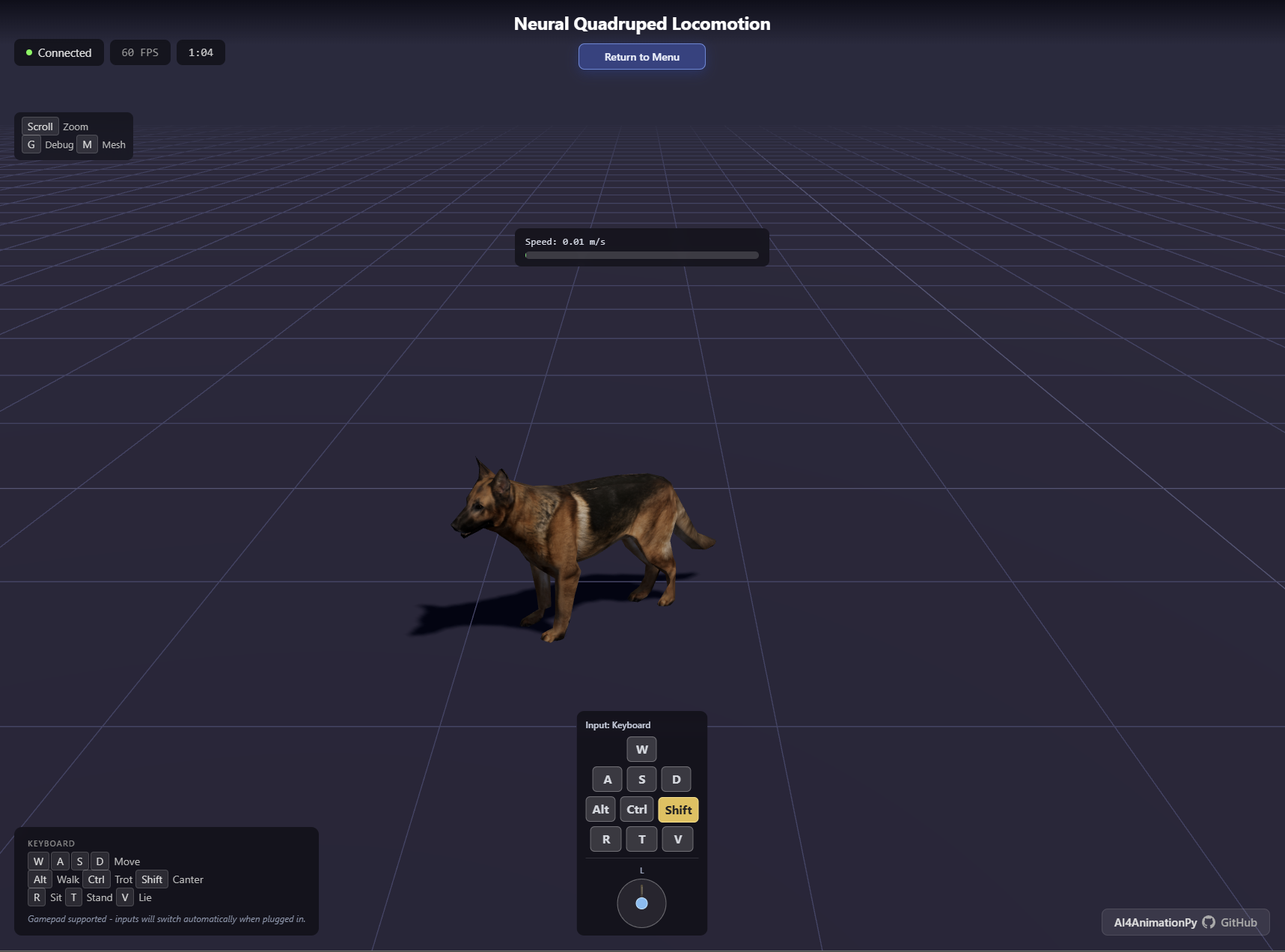Quadruped locomotion preview